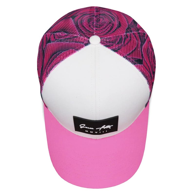 Grace Folly Trucker Hat for Men or Women- Many Cool Designs (Pink Rose) - Image 3